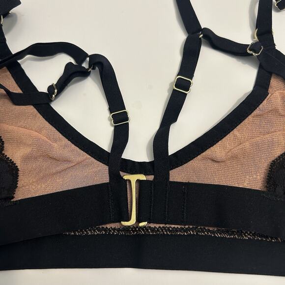 We Are HAH/Free People Guard Her Convertible Bra Garter Set Noir Black Lace Sm - Picture 5 of 11